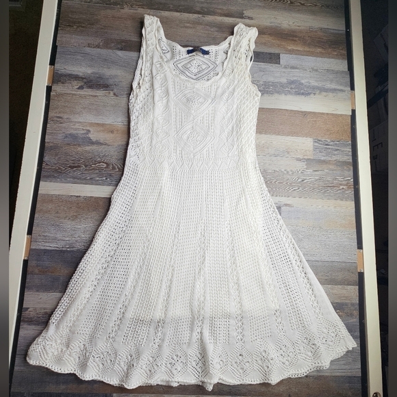 Polo Ralph Lauren 100% Cotton A-Line White Dress Large Slip Lined - Picture 1 of 13
